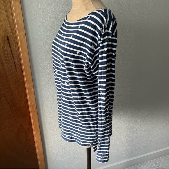 UNIFORM EXPERIMENT x FRAGMENT sz 2 M Long Sleeve Striped Blue Boatneck T… - Picture 3 of 10